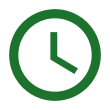 Minimalist clock symbol in green