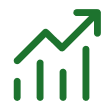 Upward-trending green line graph icon